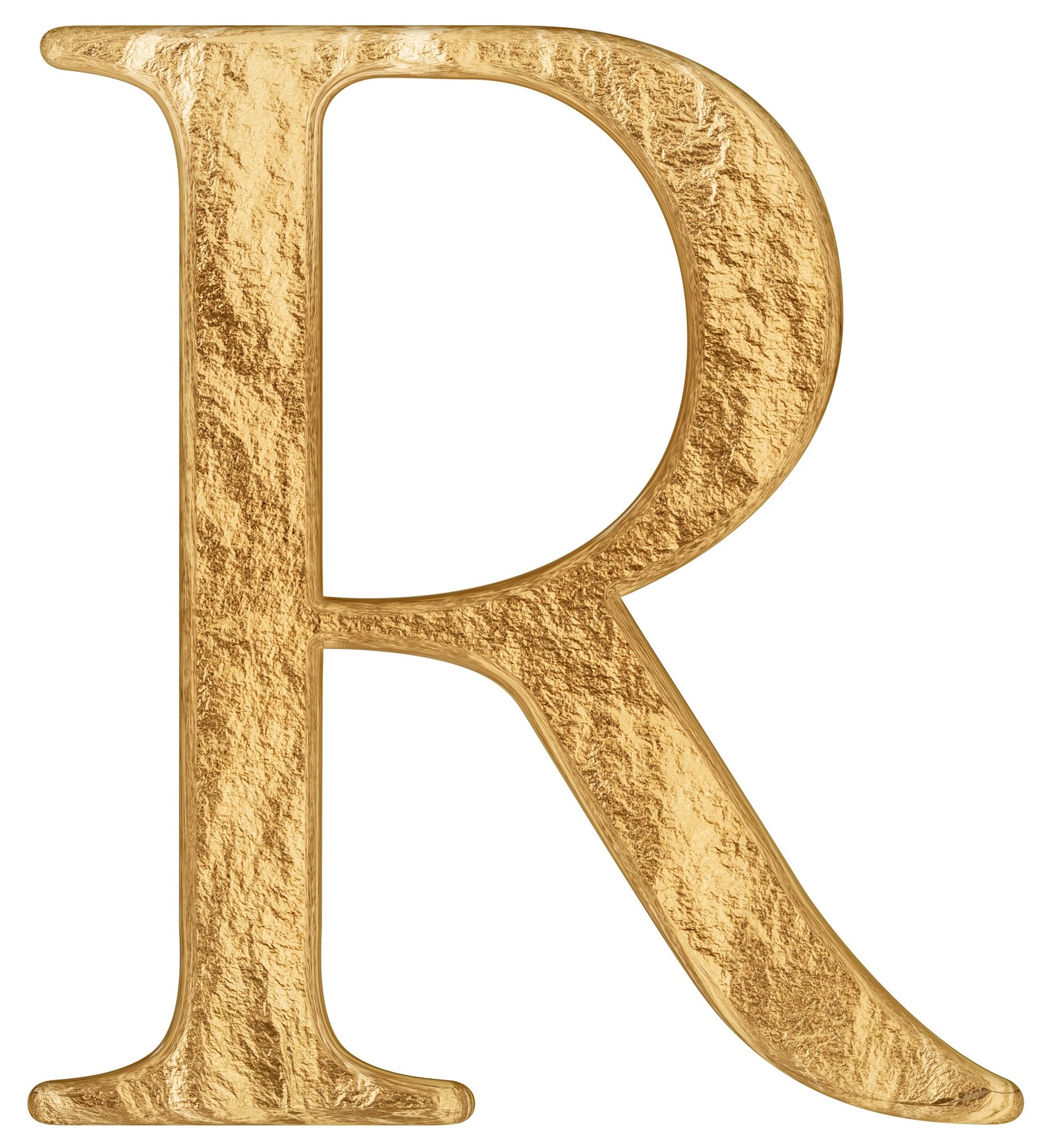 Uppercase letter R, isolated on white, 3D render