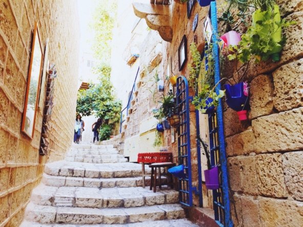 Vibrant colours of Jaffa old town in Tel Aviv